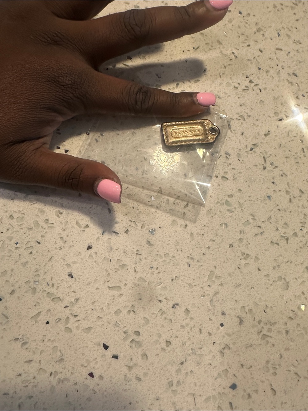 Coach Gold Metal Tag with Logo